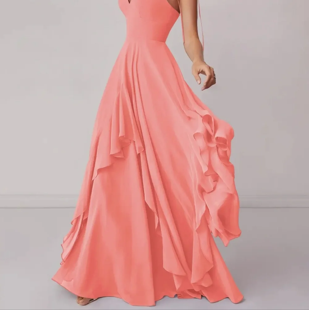 Azazie Barbie Coral PINK dress - Picture 3 of 5